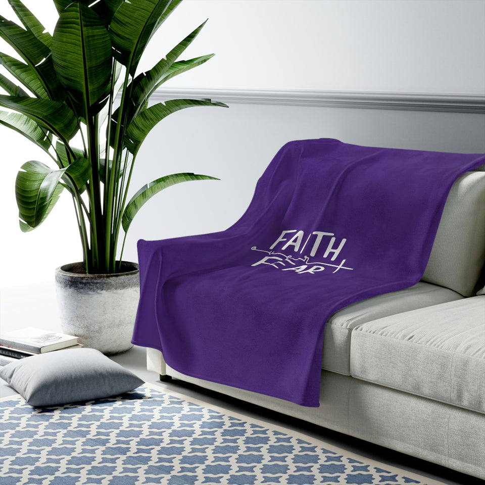 Faith over Fear - Velveteen Plush Blanket