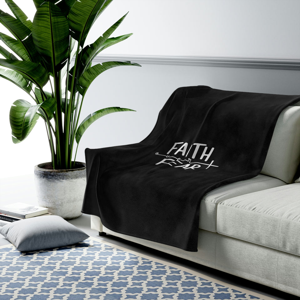 Faith over Fear - Velveteen Plush Blanket