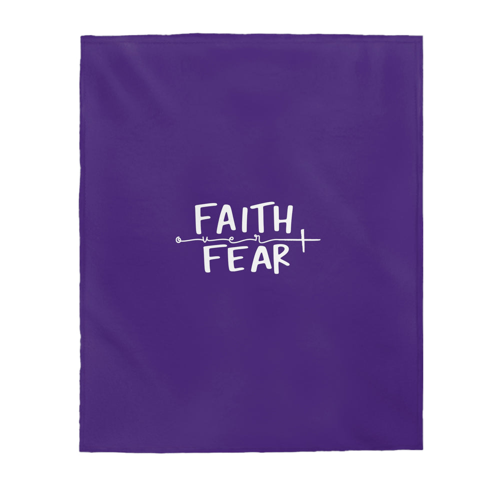 Faith over Fear - Velveteen Plush Blanket